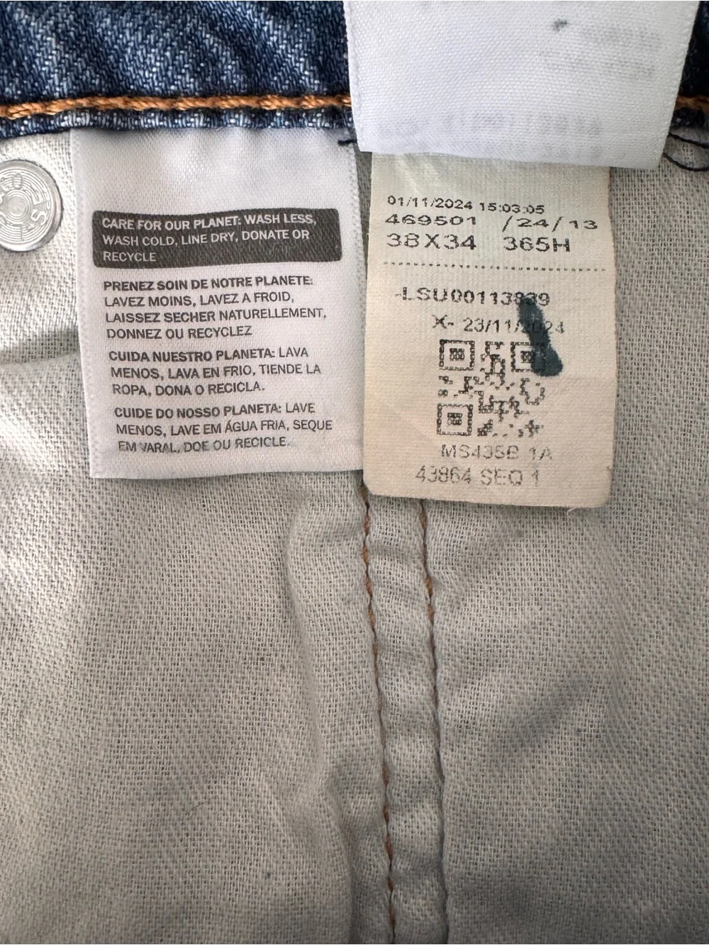 Levi's 505 Men's Jeans Straight Leg 38X34